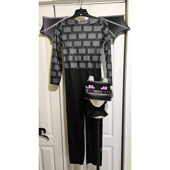 Minecraft Ender Dragon Kids Costume 10-12 Mask Wings Tail Halloween Gaming READ - Picture 1 of 8